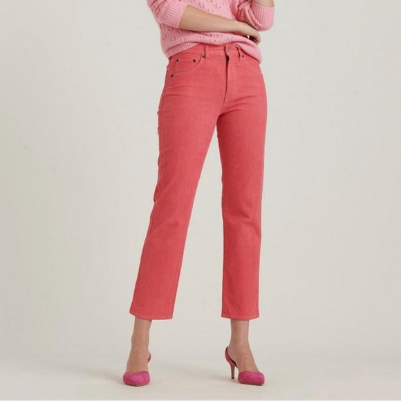 Lucky Brand Pants - Lucky Brand Pink Corduroy Straight Fit High Rise Cropped Pants